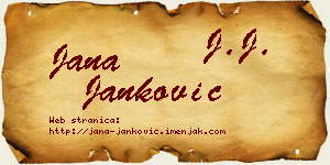 Jana Janković vizit kartica